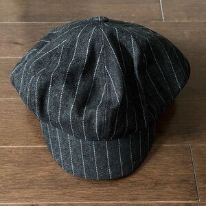 Black denim newsboy cap